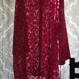 Elegant Red Lace Women's Jacket